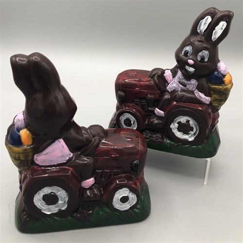 Bunny on Tractor - Dark Choc